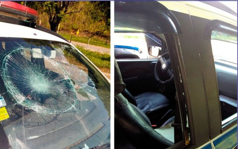 Homem quebra vidros de viatura policial em Dona Euzébia
