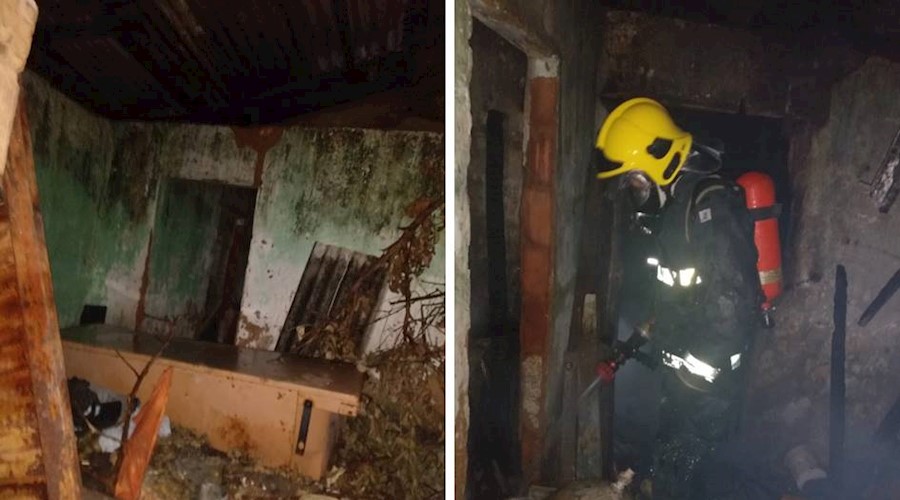 Bombeiros controlam incêndio em casa no Centro de Argirita