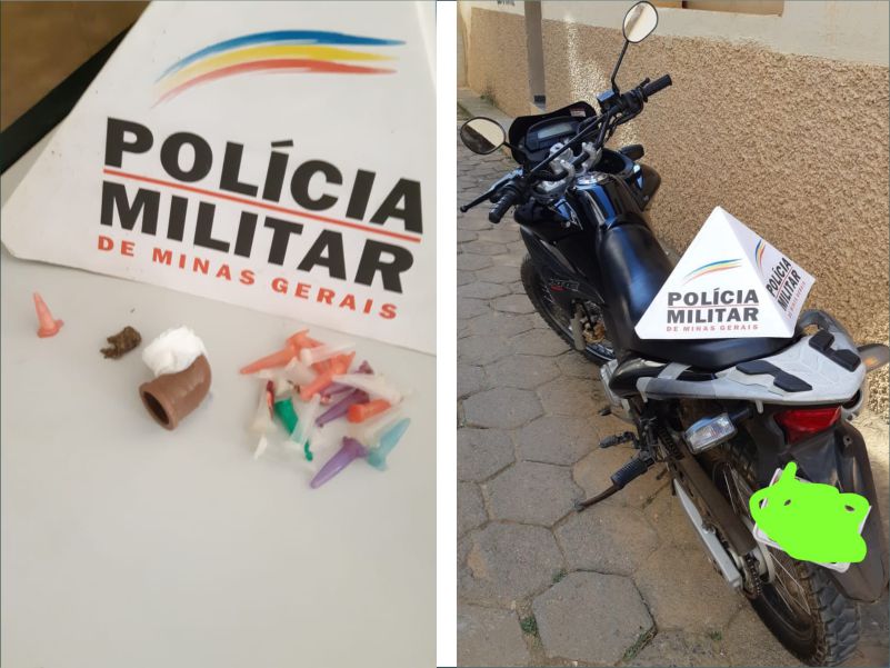 PM de Dona Eusébia recupera motocicleta roubada e apreende drogas