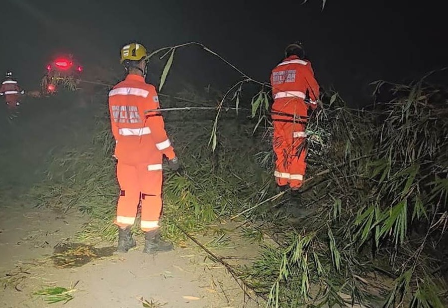 Defesa Civil e Corpo de Bombeiros liberam estrada interditada por causa de incêndio