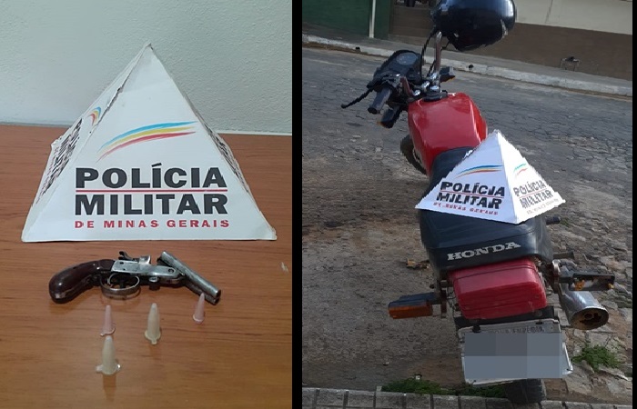 PM apreende Garrucha e recupera moto em Itamarati de Minas