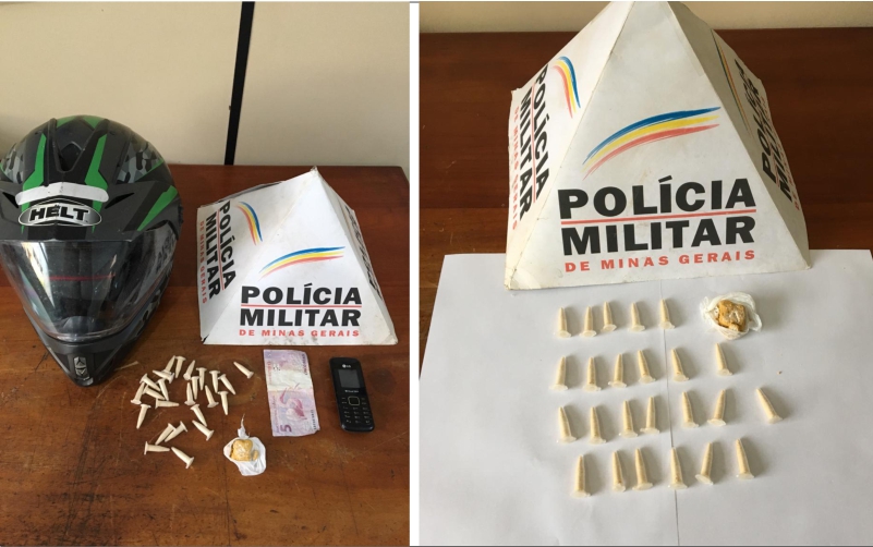 PM apreende drogas e prende suspeito em Santana de Cataguases