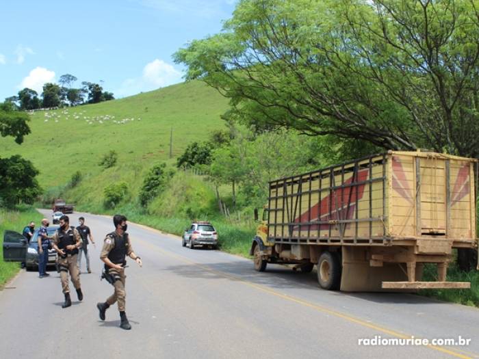 Polícias Militar e Civil recuperam caminhão e prendem suspeito em Muriaé