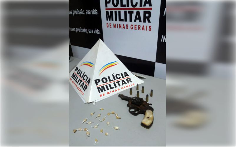 PM prende rapaz por tráfico de drogas e apreende arma de fogo