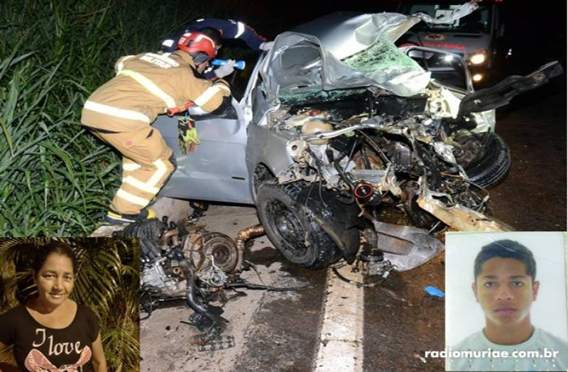 Mãe e filho morrem na BR-116, em Muriaé, após bater de frente com ônibus