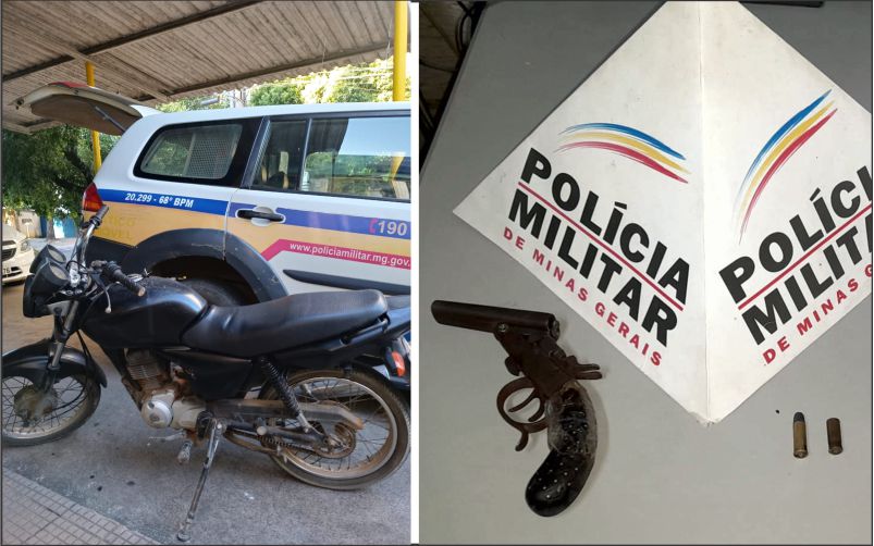 Polícia Militar recupera motocicleta roubada e prende dois foragidos da justiça