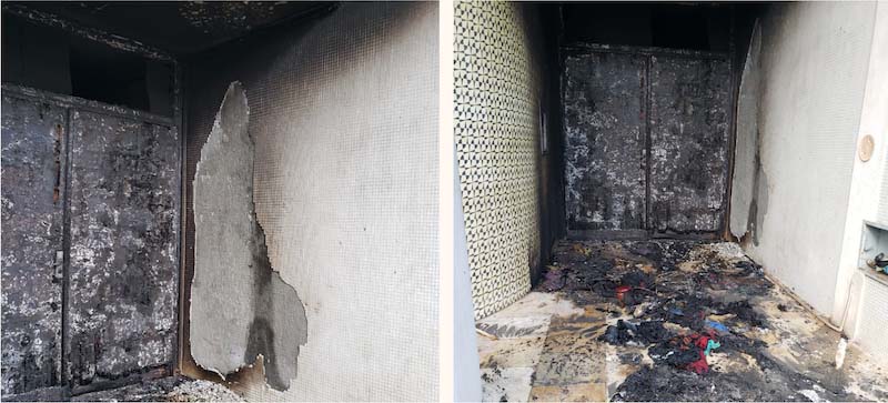 Princípio de incêndio danifica porta lateral do Cine Edgard