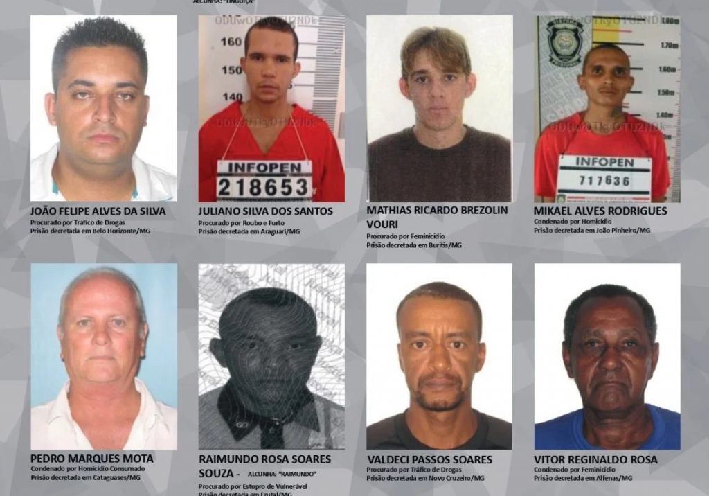 MPMG divulga lista de criminosos procurados pela Justiça