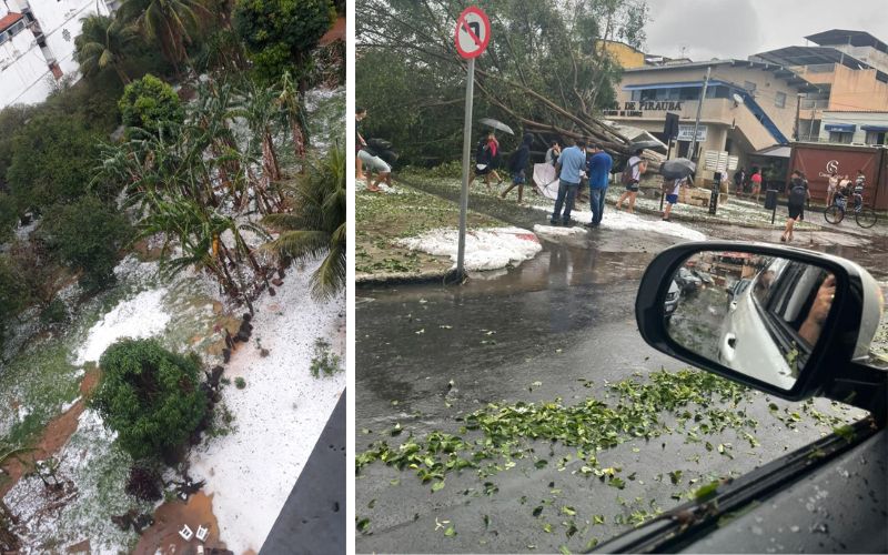 Chuva de granizo cai sobre algumas cidades da região