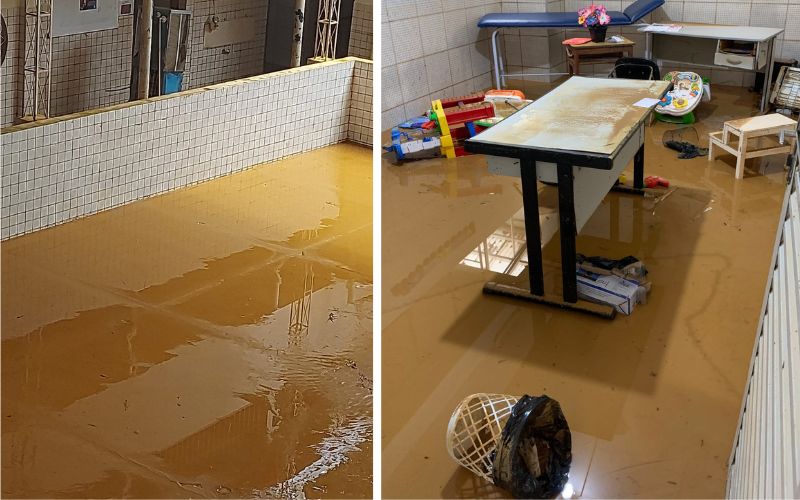 Enchente na APAE deixa 90 pessoas sem fisioterapia