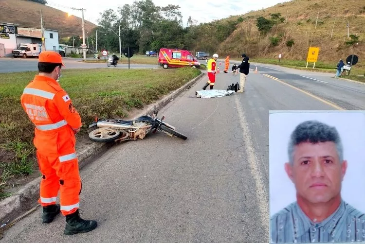 Motociclista de 56 anos morre em acidente na BR-116 em Muriaé