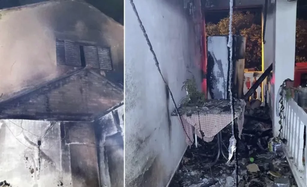 Casa pega fogo e mobiliza Corpo de Bombeiros em Recreio