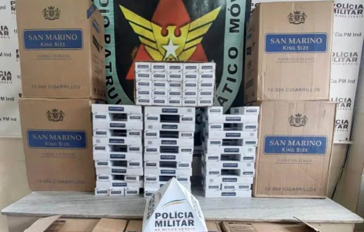 Polícia apreende 85 mil cigarros sem nota fiscal em Viçosa