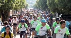 O passeio ciclístico contou com grande número de participantes