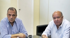 Prefeito Aloysio Aquino e João Fiscal, diretor da Coletivos Muriaeense