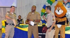 Major Antônio Carlos Freitas participou da solenidade de formatura do Proerd