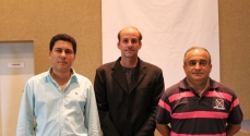 Vinicius Machado, Ricardo Dias e José Flores, antes do inicio da Conferência