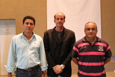 Vinicius Machado, Ricardo Dias e Jos&eacute; Flores, antes do inicio da Confer&ecirc;ncia
