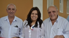 O verador Serafim Spíndola, a secretária geral do PDT, Sírley Soalheiro e o presidente do partido em Cataguases, Marcos Spínola