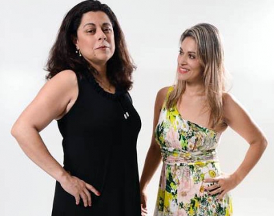 Eliane e Geni, duas das participantes do show que conta ainda com Fernanda e Evaldo (Foto: Robson)