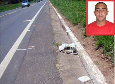 A droga foi encontrada pelos policiais no canto da pista pr&oacute;xima ao carro de Luiz Carlos