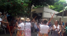 Durante a festa aconteceu uma apresentação de Bate Pau