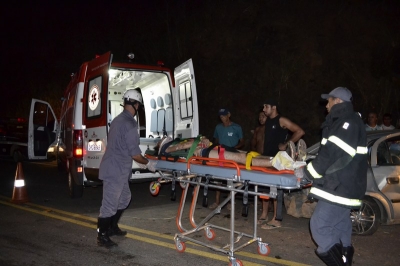 A v&iacute;tima do acidente em Dona Eus&eacute;bia foi levada para o Hospital de Cataguases