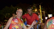 Sebastião "Nem" e José Piu, no desfile do Bloco do Remo