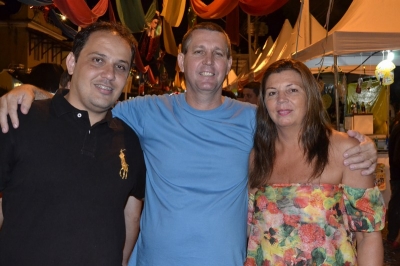 Fausto Menta, o prefeito Jos&eacute; Ronaldo e a primeira Dama, Isabel