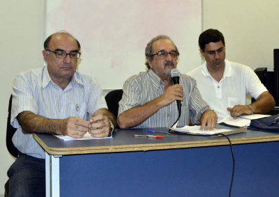 Geraldo Antonucci, Vasco Miranda e Eliermes Teixeira, durante a reuni&atilde;o 
