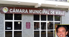 Roseni do Jeep, no detalhe, e ao findo o prédio da Câmara Municipal de Mirai