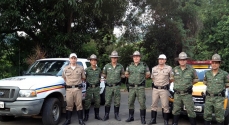 Parte da equipe de policiais que trabalhou no Posto da PRE em Dona Euzébia