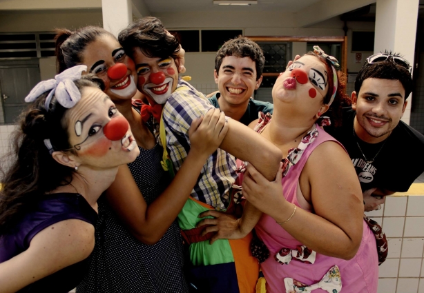 Equipe de palhaços do Instituto, que desenvolve trabalhos em teatro e junto a idosos e doentes 