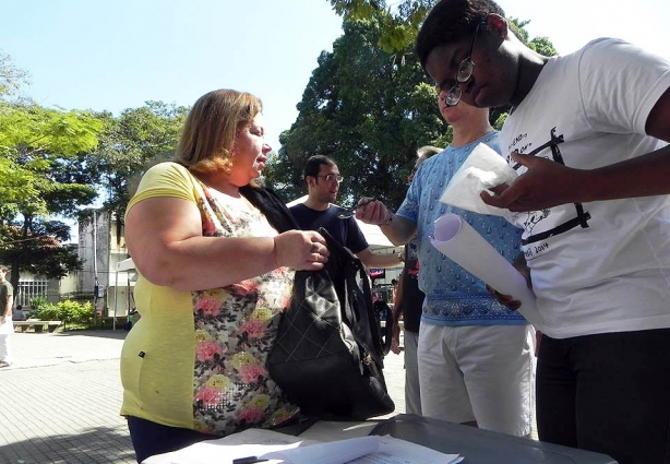 A praça Rui Barbosa foi um dos locais que recebeu assinaturas para o abaixo assinado