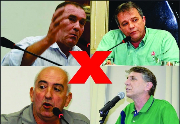 Os candidatos Fernando Amaral, Geraldo Majella, Serafim Spíndola e José Augusto Titoneli