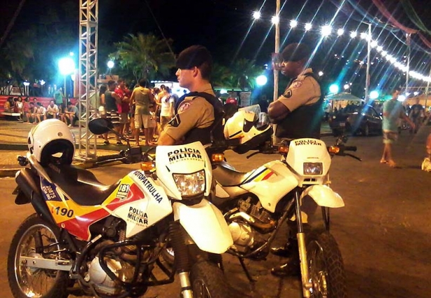 A Polícia Militar fez policiamento ostensivo nos locais onde aconteciam os festejos de Momo