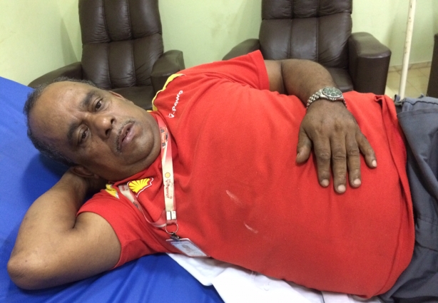 Antônio Quirino chegou ao hospital sentindo dores e um ferimento na cabeça