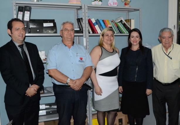 Christiane Malard, ao lado de Eliana Spíndola, com Edson Ladeira, Bil Crepaldi e Gerci Ribeiro do Vale