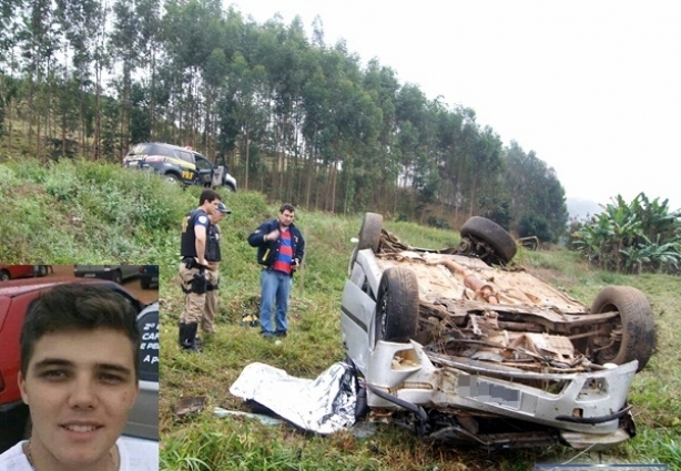 Robson morreu no local do acidente, após bater em uma árvores e capotar o carro