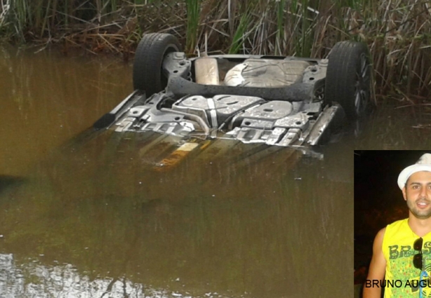 Bruno morreu após seu veículo capotaar e cair dentro de um açude na estrada entre Miraí e Guiricema