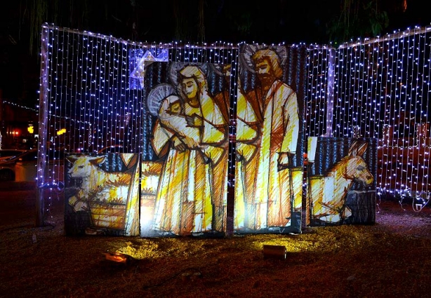 O presépio é uma das belas atrações do Natal Luz de Piacatuba