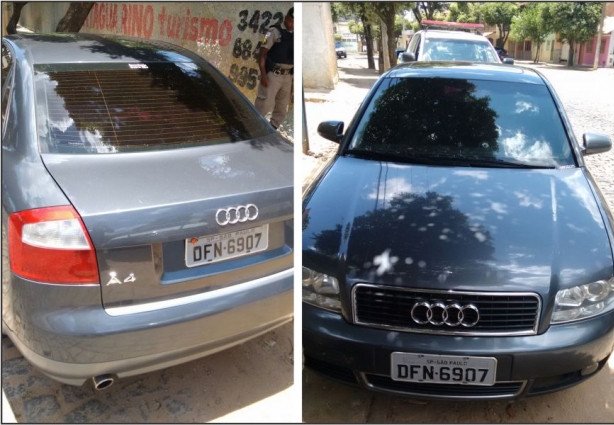 O Audi A4 apreendido em Cataguases nesta tarde de domingo, está em dívida ativa na cidade de São Paulo