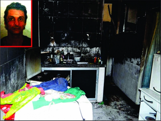 Carlos Henrique teve a casa totalmente destru&iacute;da pelas chamas e seu corpo foi encontrado carbonizado