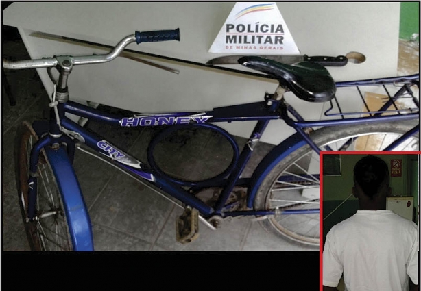 O rapaz foi preso e dentro de sua casa foi encontrada a bicicleta roubada e o facão usado durante a prática do delito