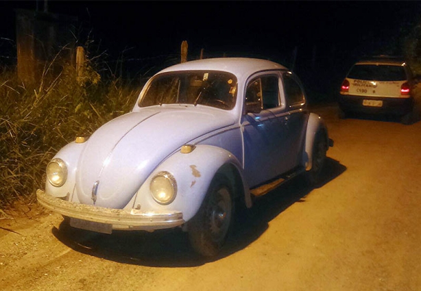 O Fusca, quefoi furtado na hora do almoço, foi localizado poucas horas depois num bairro de Cataguases