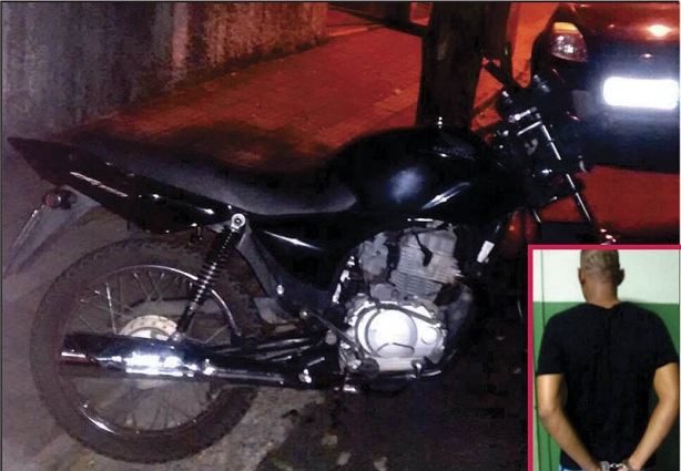 O autor do furto foi encontrado pela PM enquanto desmontava a motocicleta para vender as peças