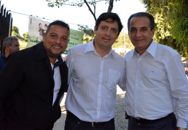 Alexandre Ferreira, Willian Lobo de Almeida e Pastor Silas Malafaia, ao chegar em Cataguases
