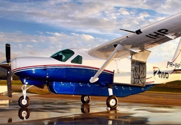 Aeronaves modelo Cessna Grand Caravan 208, como esta, com capacidade 9 passageiros farão o percurso (Foto: twoaviation.com.br)