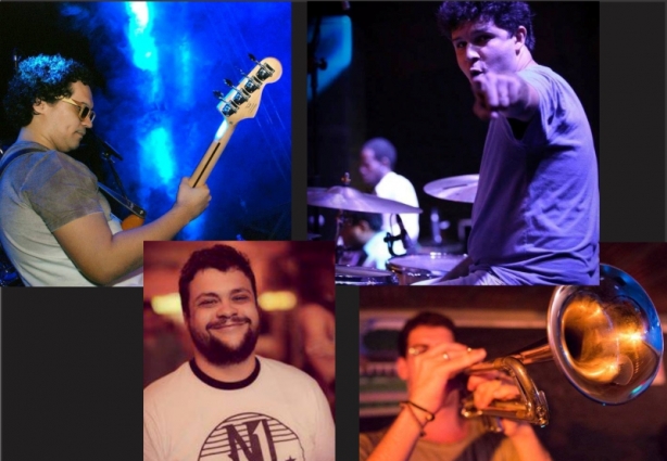 Os músicos que vão se apresentar neste sábado: Matheus Rodrigues, Thiago Viana, Marcos Alves e Davidson Bronzato