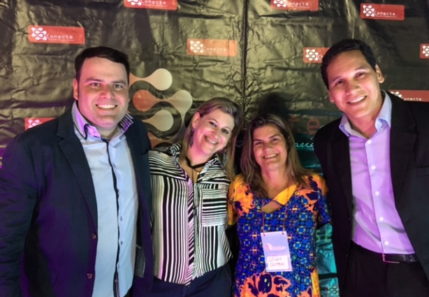 Cristiano Lopes, com os organizadores do Treinamento: Sara Leidersnaider, Léllis Dutra e João